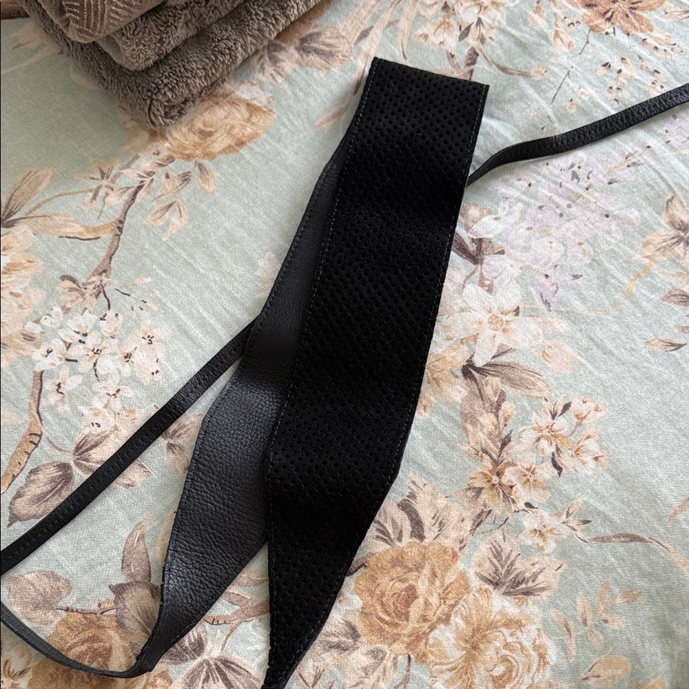 Eileen Fisher Black Wrap Belt -- Leather and Suede